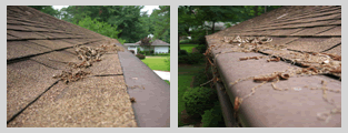 Systems that don't slide under shingles create a vally for debris to collect.